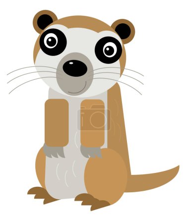 Foto de Escena de dibujos animados con ilustración aislada de suricata para niños - Imagen libre de derechos