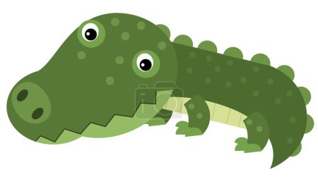 Photo for Cartoon scene with happy crocodile alligator isolated safari illustration for kids - Royalty Free Image