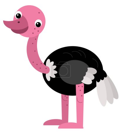 Photo for Cartoon happy animal bird ostrich safari isolated illustration for kids - Royalty Free Image