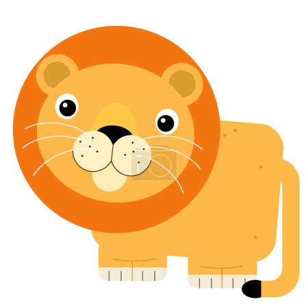 Foto de Escena de dibujos animados con león gato feliz safari aislado ilustración para niños - Imagen libre de derechos