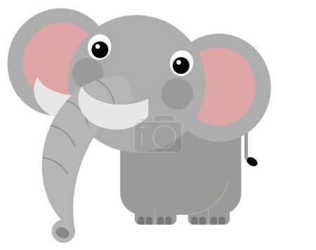 Foto de Dibujos animados animal salvaje elefante joven feliz ilustración aislada para niños - Imagen libre de derechos