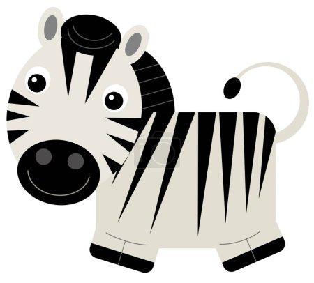 Photo for Cartoon scene with happy zebra isolated  illustration for kids - Royalty Free Image
