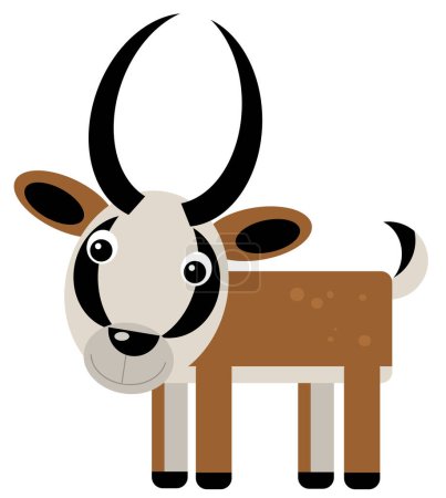 Photo for Cartoon scene with happy antelope safari isolated illustration for kids - Royalty Free Image