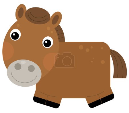 Foto de Dibujos animados animal feliz caballo semental pony aislado ilustración para niños - Imagen libre de derechos
