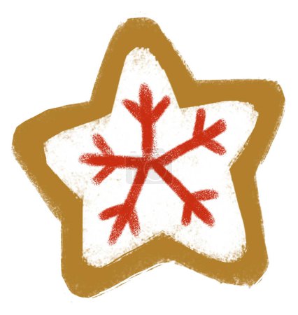 Foto de Escena de dibujos animados con coockies de Navidad galletas de jengibre de jengibre como ilustración de postre para niños - Imagen libre de derechos