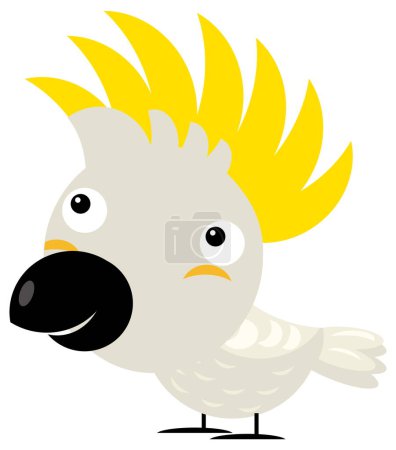 Téléchargez les photos : Caricature asiatique animal oiseau cacatoès safari isolé illustration pour enfants - en image libre de droit