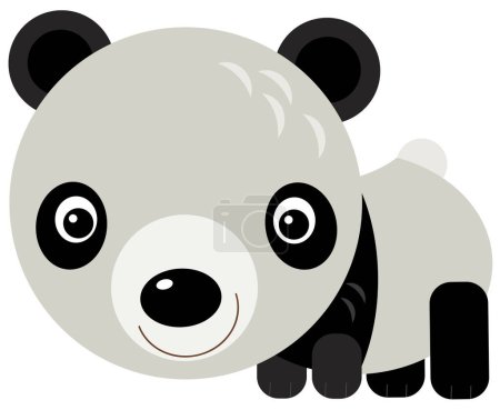 Foto de Dibujos animados escena asiática con oso panda sobre fondo blanco ilustración para niños - Imagen libre de derechos