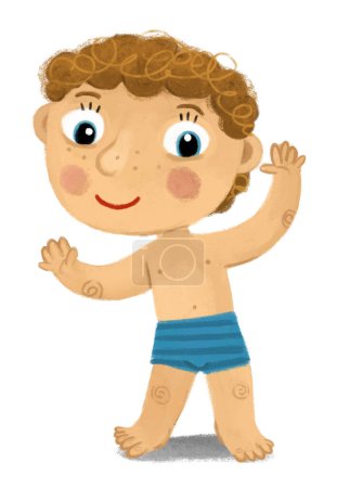 scène de dessin animé avec jeune garçon comme modèle d'anatomie des parties du corps sur fond blanc illustration pour les enfants