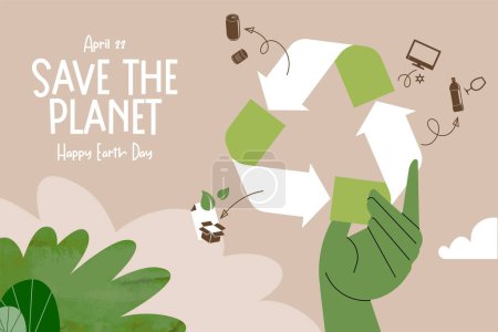 Illustration for Earth day illustration. Ecology, environmental problems and environmental protection. Vector illustration concept for graphic and web design, business presentation, marketing and print material. - Royalty Free Image