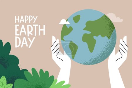 Illustration for Earth day illustration. Ecology, environmental problems and environmental protection. Vector illustration concept for graphic and web design, business presentation, marketing and print material. - Royalty Free Image