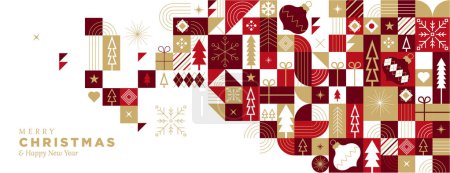 Téléchargez les photos : Joyeux Noël et bonne année. Illustration vectorielle pour carte de vœux, carte d'invitation de fête, bannière de site Web, bannière de médias sociaux, matériel de marketing. - en image libre de droit