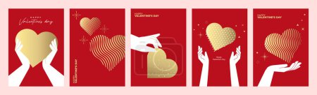 Foto de Día de San Valentín. Ilustraciones vectoriales de la plantilla de tarjeta de felicitación, banner para el día de San Valentín, mensaje de amor, publicación de redes sociales, banner web. - Imagen libre de derechos