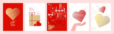Foto de Amor tarjetas de felicitación plantillas y banners. Ilustraciones vectoriales para el día de San Valentín, mensaje de amor, post de redes sociales, banner web, marketing. - Imagen libre de derechos