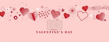 Téléchargez les photos : Bannière sur le thème de l'amour. Illustration vectorielle pour carte Saint-Valentin, message d'amour, message sur les médias sociaux, bannière web, marketing. - en image libre de droit
