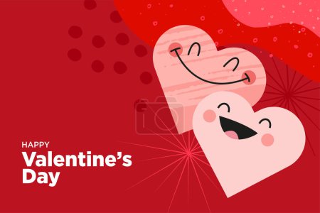 Téléchargez les photos : Modèle de carte de vœux d'amour et bannière. Illustration vectorielle pour la Saint Valentin, message d'amour, message sur les médias sociaux, bannière web, marketing. - en image libre de droit