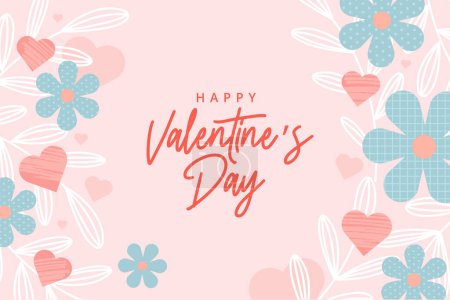 Photo for Valentines day greeting card template and banner. Vector illustration for Valentines day,  love message, social media and web banner, marketing. - Royalty Free Image