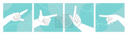 Photo for Hand gestures. Vector illustrations of communication, expression of opinion, social network signs. Creative concepts for graphic and web design, social media banner, business presentation, marketing. - Royalty Free Image