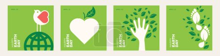 Photo for Earth day illustration set. Vector concepts for graphic and web design, business presentation, marketing and print material, social media. - Royalty Free Image