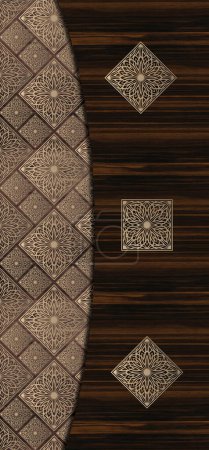 Téléchargez les photos : Nouveau design de peau de porte stratifiée moderne en bois imprimable et papier peint de fond - en image libre de droit