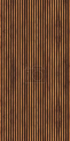 Photo for Wooden slats. Natural wood lath line arrange pattern texture background - Royalty Free Image
