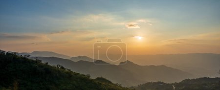 Photo for Scenic view of Mountains against sky during sunset. Countryside landscape view background. - Royalty Free Image
