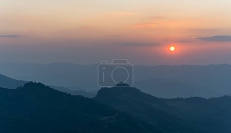 Photo for Scenic view of Mountains against sky during sunset. Countryside landscape view background. - Royalty Free Image