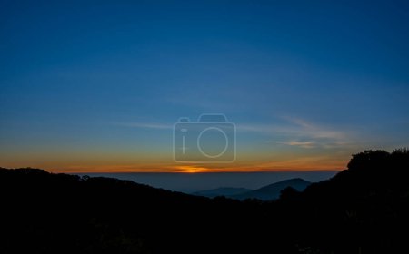 Photo for Scenic view of Mountains against sky during sunrise. Countryside landscape view background. - Royalty Free Image