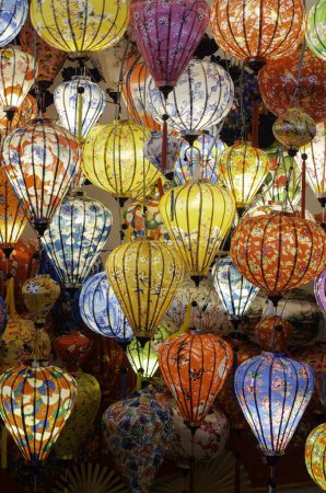 Photo for Colorful electric Paper lanterns decoration - Royalty Free Image