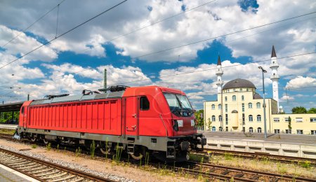 Photo for Freight electric locomotives at Kehl Station in Baden-Wuerttemberg, Germany - Royalty Free Image