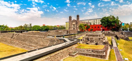 Téléchargez les photos : Zone archéologique de Tlatelolco sur la Plaza de las Tres Culturas - Mexico, Mexique - en image libre de droit