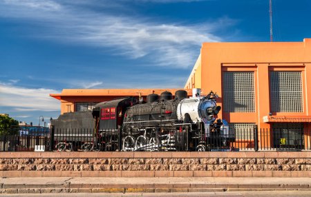 Foto de Locomotora de vapor en el Museo del Ferrocarril en San Luis Potosí, México - Imagen libre de derechos