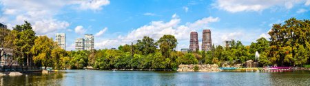 Panorama of Chapultepec Lake in Mexico City