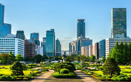 Cityscape view of Yeouido district in Seoul, South Korea