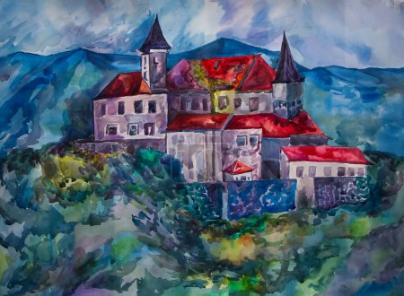 Mukachevo Castle "PALANOK". Painted with paints