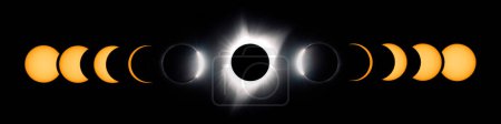 Foto de Fases totales del eclipse solar alineadas - Imagen libre de derechos