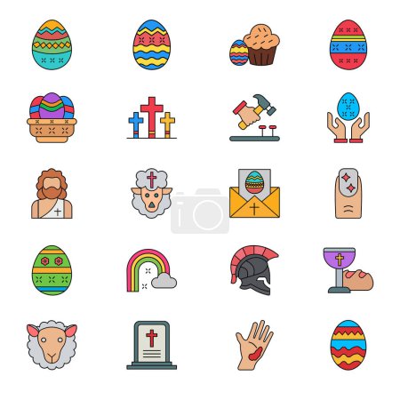 Illustration for Easter Icon Pack which can easily edit or modify - Royalty Free Image