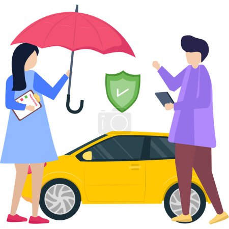 Auto Insurance Illustration, die leicht bearbeiten und ändern können