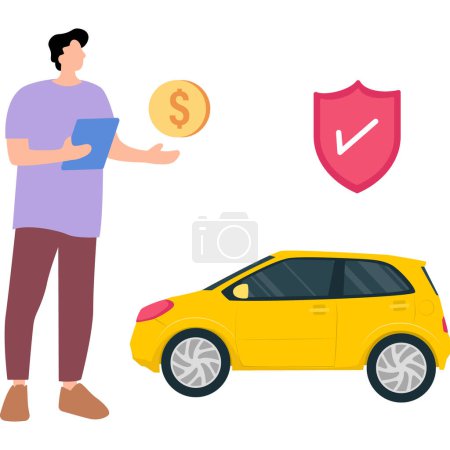 Car Insurance Illustration which can easily edit and modify