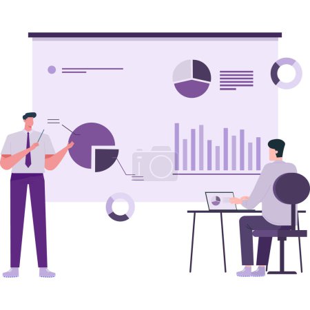 Businessman presenting about the company's business targets Illustration