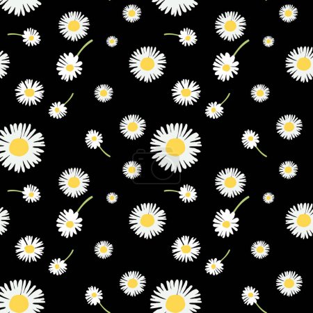 Illustration for Seamless pattern with camomiles - Royalty Free Image