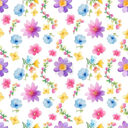 Watercolor floral seamless pattern background