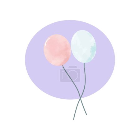 Foto de Lindos globos azules y rosados para elementos de fiesta. - Imagen libre de derechos