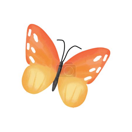 Foto de Mariposa naranja acuarela pintura - Imagen libre de derechos