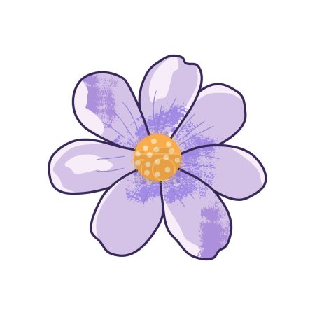 lila Blume isoliert auf weißem Hintergrund. Handgezeichnete Vektorillustration.