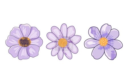 lila Blume isoliert auf weißem Hintergrund. Handgezeichnete Vektorillustration.