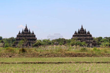 Foto de Plaosan twin Buddhist temples in Java Indonesia. Taken July 2022. - Imagen libre de derechos