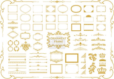 Illustration for Elegance set of vintage frames. Floral ornament. decorative vector frames and borders. - Royalty Free Image