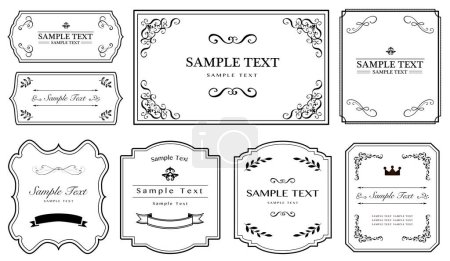 Illustration for Elegant frame set. Vector of vintage frame set. Calligraphic design elements. - Royalty Free Image