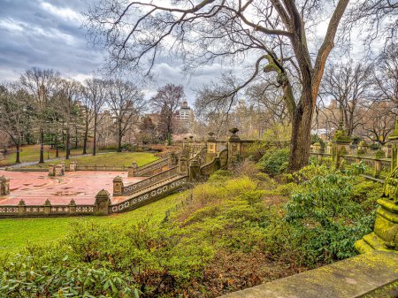 Photo for Spring in Central Park, New York City early morning at Bethesda Terrace - Royalty Free Image