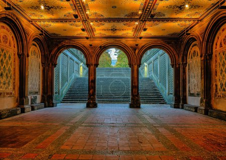 Photo for Bethesda Terrace and tunnel, central park - Royalty Free Image